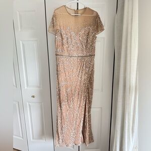 Mac Duggal EMBELLISHED ILLUSION HIGH NECK GOWN Size 10